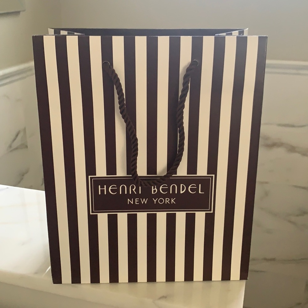 Henri Bendel authentic brown & white shopping bag